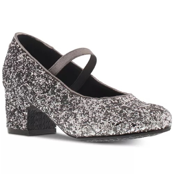MICHAEL Michael Kors Gemini Dax Glitter Mary Jane Kitten Heel Pumps Ombre Silver - Picture 1 of 16